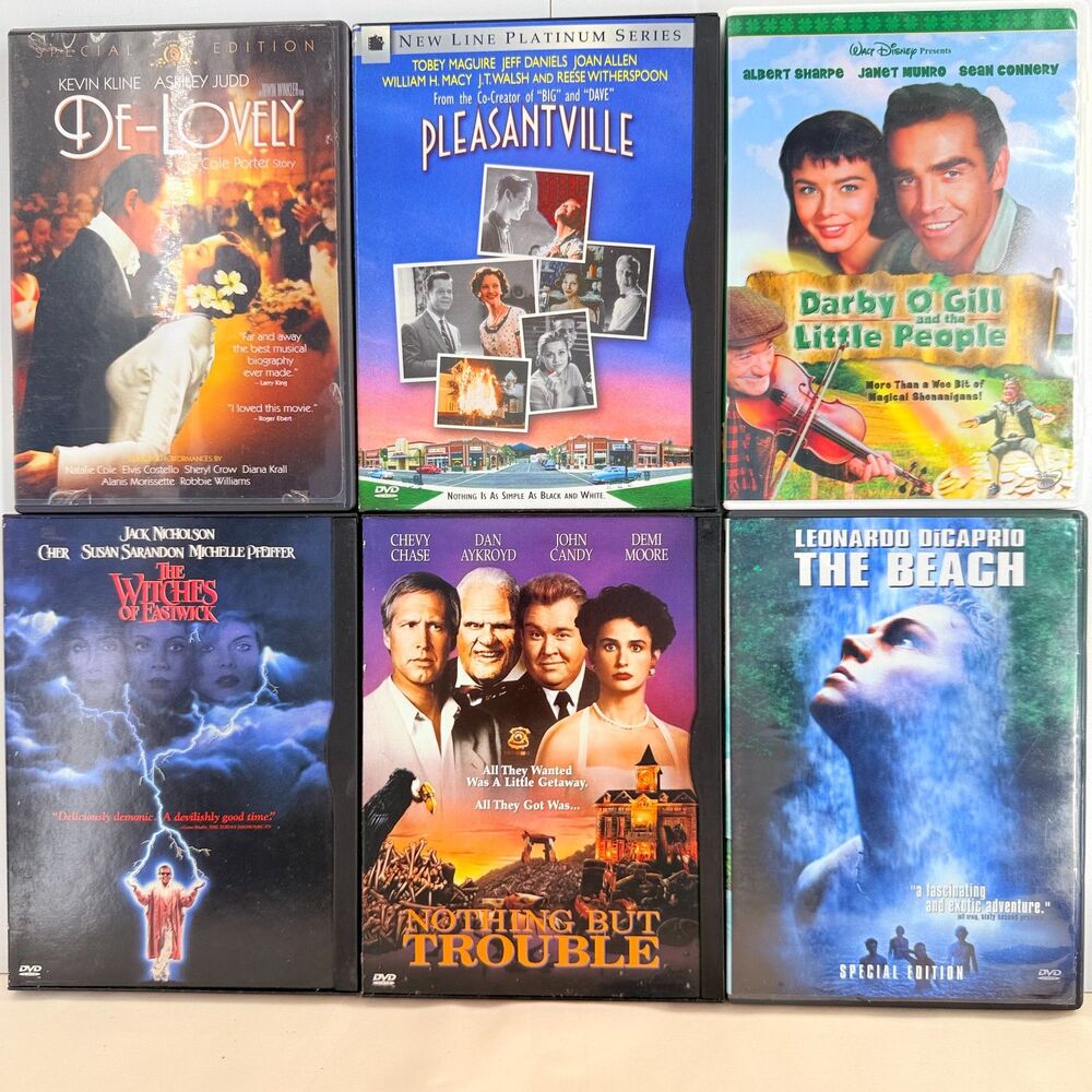 The Beach Pleasantville Witches of Eastwick DVD Movie Lot 6 Films